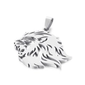 Men's stainless steel lion head cutout pendant in silver hip hop style necklace - Silver Pendant Only (KP100679-WGDYI)