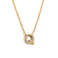 Collana in acciaio placcato oro 18K con ciondolo a forma di lettera Q e cristalli - Oro - Lettera Q