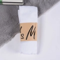 Solid white cotton linen scarf folded with a decorative kraft paper band detail - White / One Size