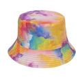 Cappello alla pescatora 3D tie-dye colorato per protezione solare estiva con vivaci stampe - 58cm / Tie-Dye Acquerello Giallo Rosa Viola Blu (5)