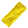 Dettaglio della fascia da yoga gialla in seta di latte elastica con design a nodo intrecciato - Giallo