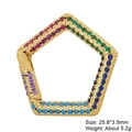 Golden pentagon jewelry connector with multi-colored gemstones for DIY jewelry - Style 39: Copper Micro-set Zircon Connecting Clasp