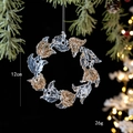 Ghirlanda natalizia a foglie in acrilico con glitter dorati, misura 12cm e 26g - Ghirlanda di fiori