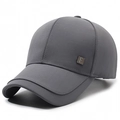 Casquette de baseball en coton gris pour hommes avec petit logo F en métal sur le côté - Réglable / Gris