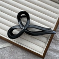 Thickened black jelly color shark hair clip in an 8-shaped bow design for women - 13cm Ribbon Bow / Bright Black