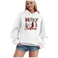 White Christmas hoodie for men and women featuring Merry Christmas print and kangaroo pocket - S / Tops / White