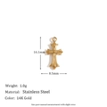 Vintage European Striped Cross Pendant - Gold