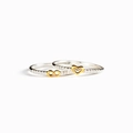 Minimalist S925 sterling silver rings with infinity and heart symbols in gold - US 6 / Heart and Infinity Ring Set