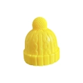 Yellow knitted hat style silicone wine bottle stopper with decorative texture - Yellow