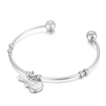 Bracciale in acciaio inossidabile lucido con ciondolo chitarra su sfondo bianco - Colore Acciaio Pendente Chitarra (KB152736-Z)