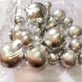 Silver metallic spherical cake toppers in various sizes for birthday dessert decoration - Silver Ball Mixed Set