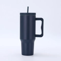 Dark blue 40oz insulated stainless steel tumbler with handle and straw variant - Third Generation 40oz Navy Blue / 40oz