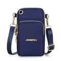 Bolso bandolera azul para móvil de nailon con tres bolsillos y correa ajustable - Azul oscuro