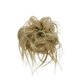 Golden blonde messy bun hair piece with elastic band for synthetic wavy hair styling - Ash Blonde Mix (18H613#)
