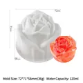 White rose flower silicone mold with finished orange resin rose and 120ml capacity - Single Budding Rose Type 1
