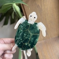 Turtle shaped acetate hair claw clip in emerald green with pearlescent white accents - Large / Emerald Green (Approx. 11cm)