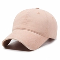 Unisex washed cotton baseball cap in light pink featuring a vintage minimalist aesthetic - Pink