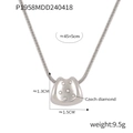 Silver owl lucky bag pendant necklace with Czech crystals on a snake chain - Steel Color White Rhinestone (P1958)