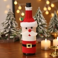 Knitted Santa Claus wine bottle cover with faux fur trim and belt for Christmas decor - Santa Claus Knitted Cover