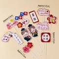 10pcs Graduation Cake Topper Set with Scholar Figures and Encouraging Quotes - Red Success Report Graduation 10 Sets