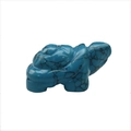Einzelne handgeschnitzte blaue Türkis-Edelstein-Schildkrötenfigur mit schwarzer Matrix - Blauer Türkis 1,5 Zoll