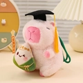 Rosa Capybara-Plüschtier mit Doktorhut und akademischem Erfolg Bannerflagge - Zongzi-Stil / Rosa