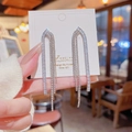 Silver multi-layer tassel earrings with sparkling rhinestones and S925 silver needles - E0250 Silver Needle (Multi-layer Full Diamond Long Tassel Silver)