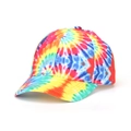 Classic rainbow tie-dye baseball cap with colorful swirl pattern and adjustable fit - Rainbow Swirl Tie-Dye Style (22#)