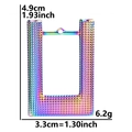 Details zum geometrischen Regenbogen-Edelstahlanhänger mit Maßangaben und Gewicht - Anhänger / Regenbogen/Mehrfarbig