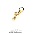 Macro detail of 14K gold plated number 1 charm pendant with cubic zirconia inlay - Number 1