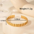 Goldenes gewebtes hohlwelliges Manschettenarmband aus Titanstahl mit Maßen - Wellen-Hohlstil (YB-037)