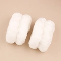 Soft white plush wrist washbands set in thick coral fleece for skincare and face washing - A Pair Of White Ones (3 Hand-sewn Threads)