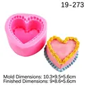 Pink heart-shaped silicone mold for DIY 3D floral cake and scented candle making - 19-273 / Pink