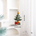 Green metal Christmas tree ornament with Welcome Me text and red gift box base - Christmas Tree Gift Bag