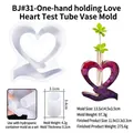 Silicone mold for heart-shaped hydroponic vase with hand base for epoxy resin DIY crafts - Single Hand Holding Heart Mold