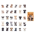 Cartoon dog sticker set with 28 breeds and orange storage box for DIY planners - Dog Club