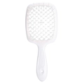 White hollow-out grid hairbrush for professional styling with ergonomic handle design - White-White Handle
