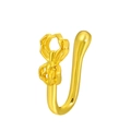 Golden spider non-piercing U-shaped nose ring with micro-set zircon accents - Gold Spider (0680)