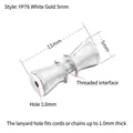 Silver screw clasp for pearl necklaces, 5x11mm DIY jewelry connector in white gold finish - YP76-5mm / White Gold