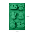 Green Christmas silicone mold with reindeer and snowman shapes, size 29.5cm x 17.4cm - 6-Mixed Snowman Stocking