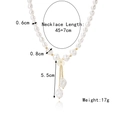 Layered baroque pearl necklace featuring a white flower pendant and golden chain drops - Flower Double Pendant Baroque Pearl Necklace (N2209-4)