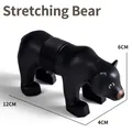 Giocattolo antistress orso nero con tubo pop estensibile, 12x6x4 cm in plastica flessibile - Orso / Nero