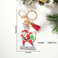 Portachiavi Babbo Natale Dabbing in acrilico con nappa rossa e ciondolo con paillette - Stile Natale