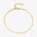 Elegante pulsera de cadena tipo clip en plata de ley 925 con acabado dorado ajustable - Plata 925 / Dorado