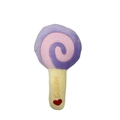 Lollipop shaped plush squeaky dog toy with purple spiral top and Love embroidery - Purple Lollipop