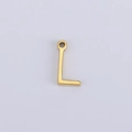 Polished gold stainless steel letter L charm pendant with ring for DIY jewelry making - L (Bracelet Accessory) / Gold