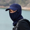 Cappello parasole blu scuro traspirante con protezione facciale per escursionismo - Blu Notte