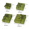 Pull-out jewelry gift boxes with vintage floral pattern and green ribbon in four sizes - 5*5*3.5CM / Vintage Green