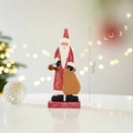 20cm wooden Santa Claus table ornament with red robe and hand-painted details - Santa Claus Ornament (20cm)