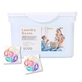 5-in-1 concentrated laundry detergent pods in a storage tub for deep cleaning - 6-Chamber Rotating 30 Capsules Boxed